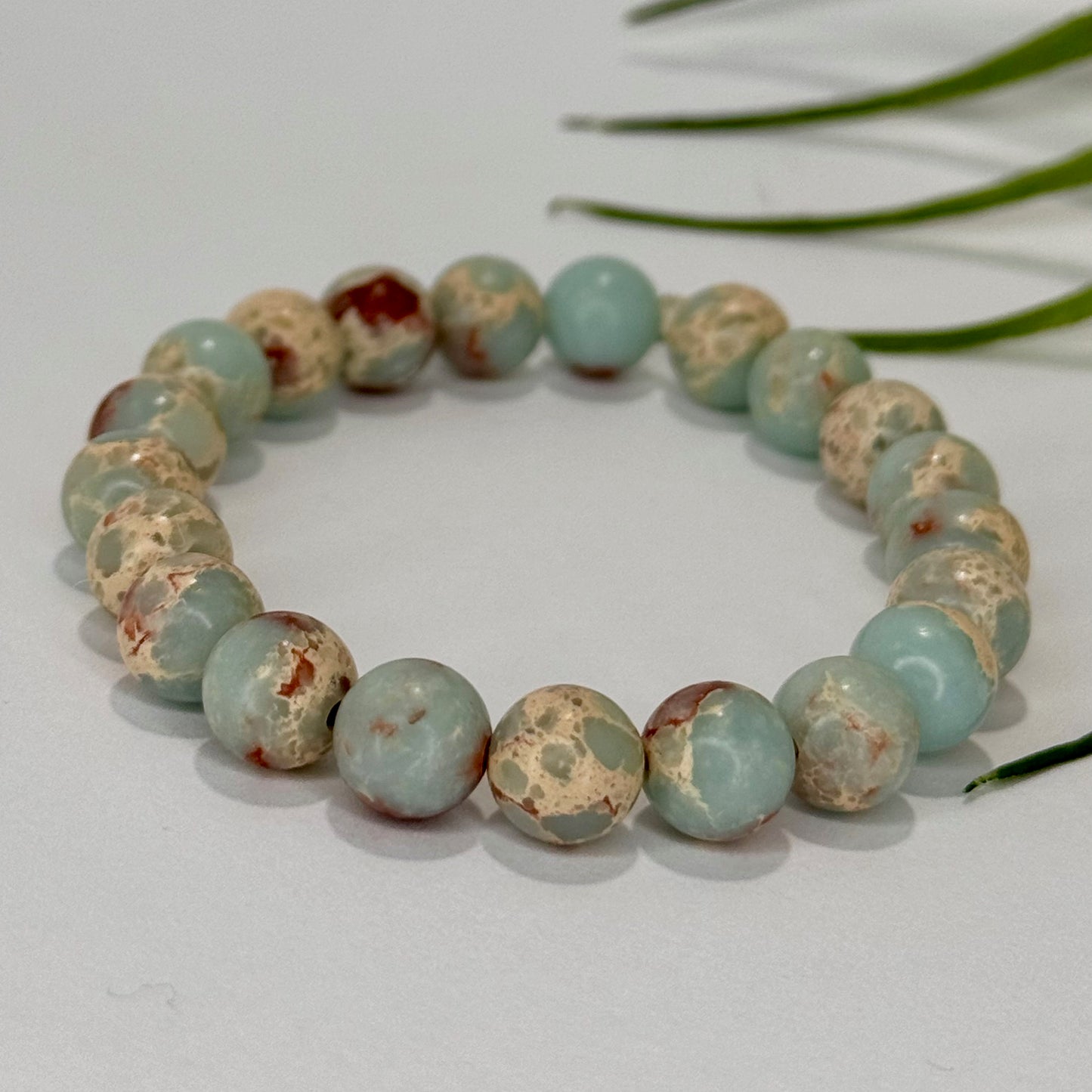 Sea Sediment Jasper Beaded Stretch Bracelet 8mm