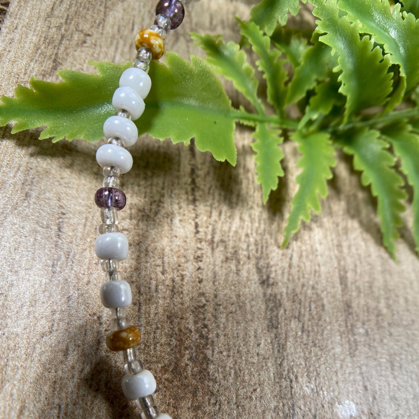 Beaded Choker Necklace with purple accents