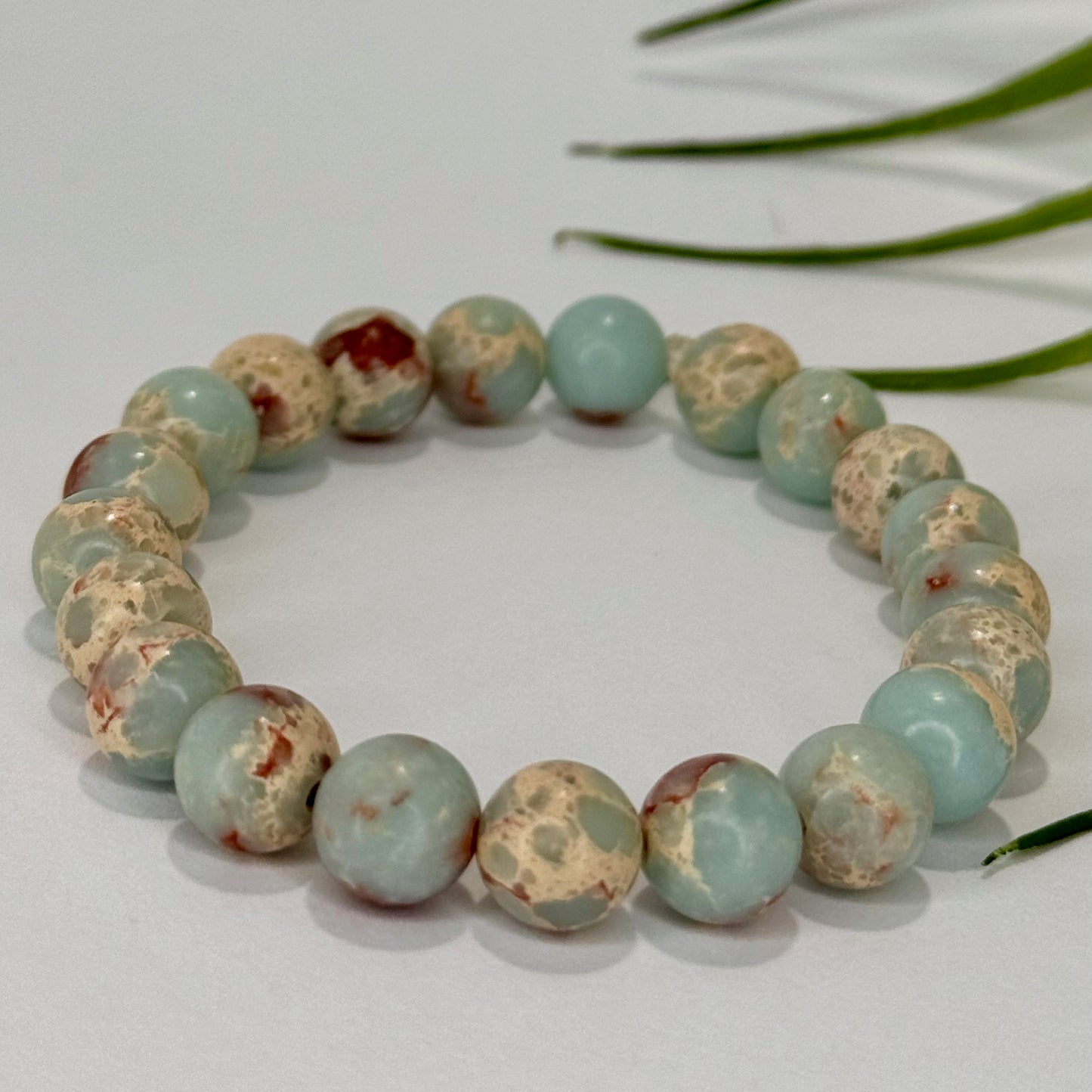 Sea Sediment Jasper Beaded Stretch Bracelet 8mm