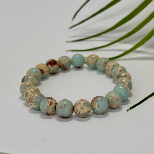 Sea Sediment Jasper Beaded Stretch Bracelet 8mm