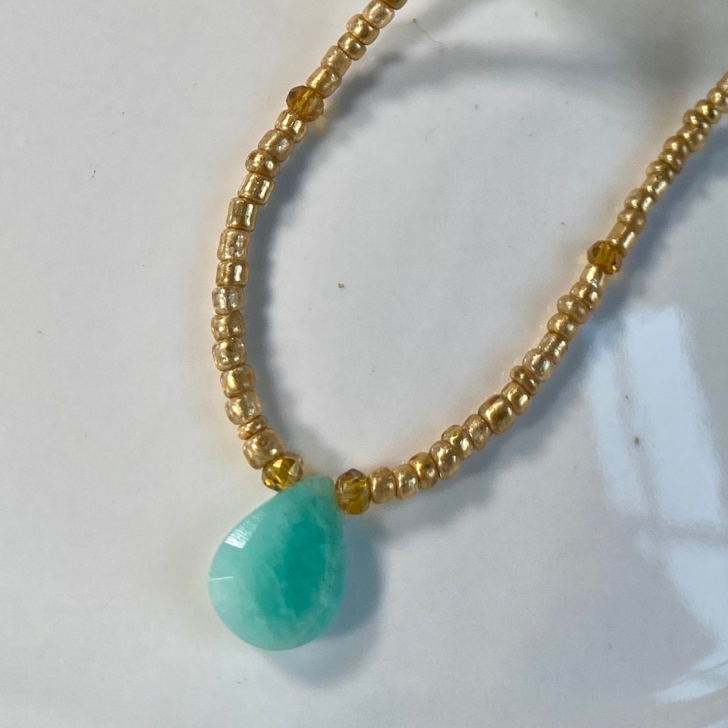 Larimar Pendant Beaded Necklace