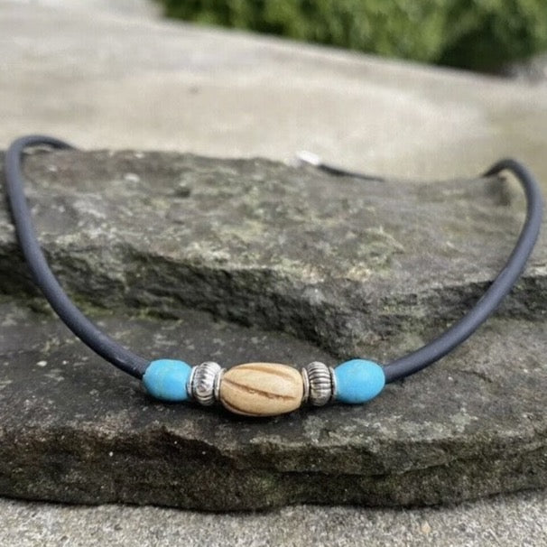 Turquoise Beaded Necklace Choker