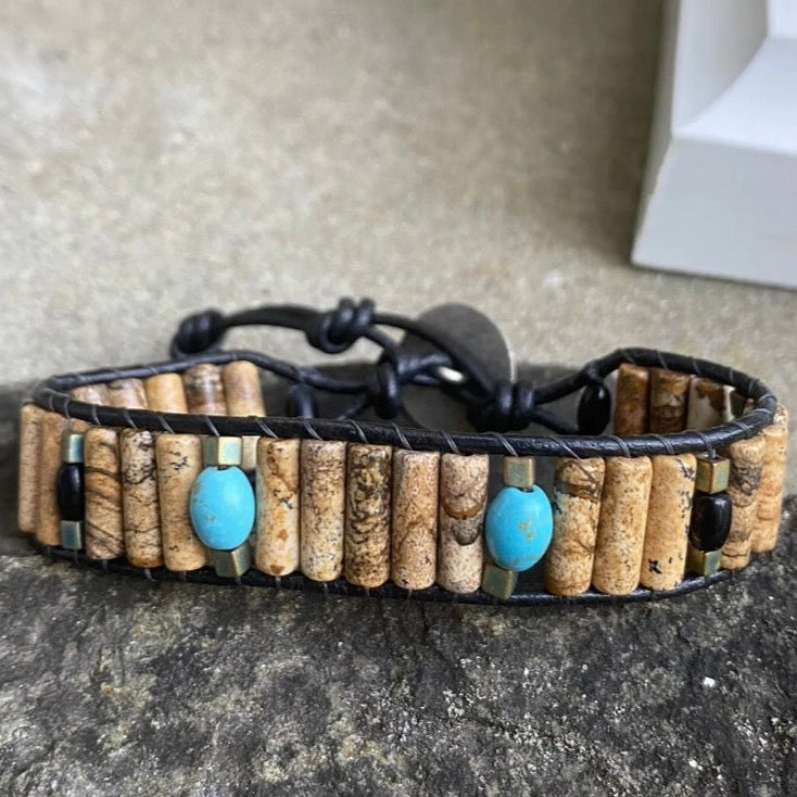 Picture Jasper Beaded Bracelet