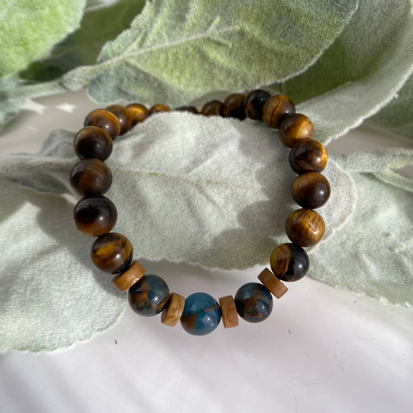 Matte Tiger Eye and Jasper Beaded Stretch Bracelet 8mm - Strengthen