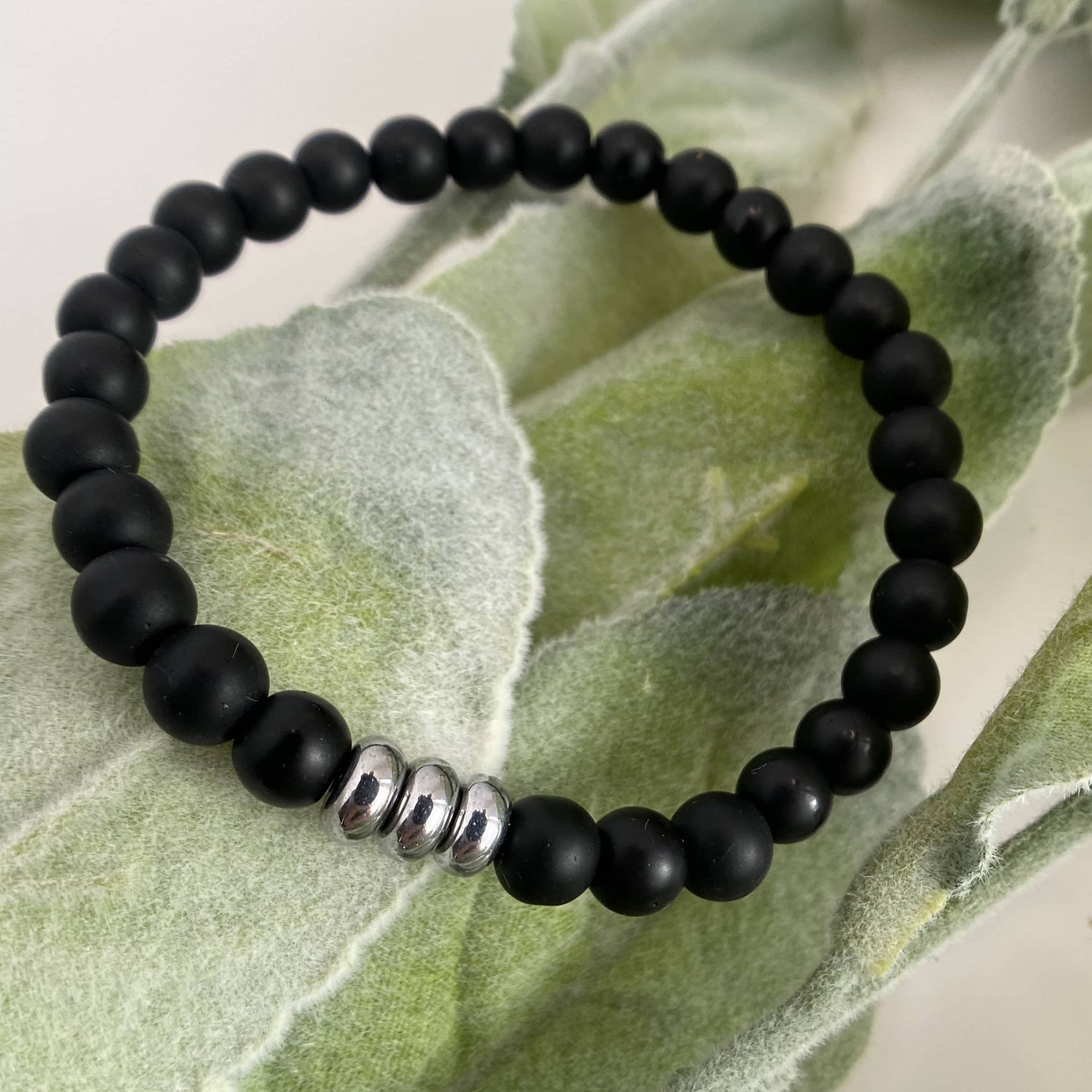 Coated Rainbow Black Onyx Bracelet – Nikko Blu Boutique