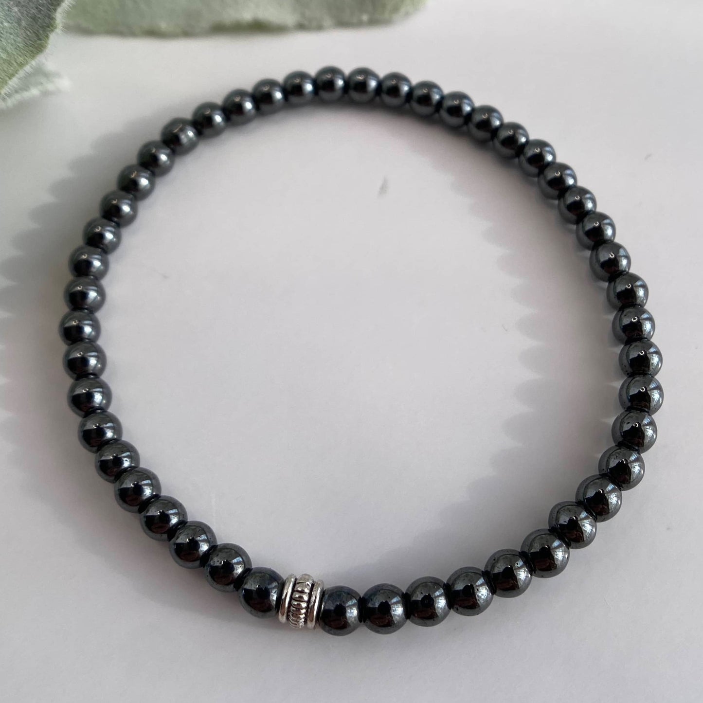 4mm Hematite Beaded Stretch Bracelet