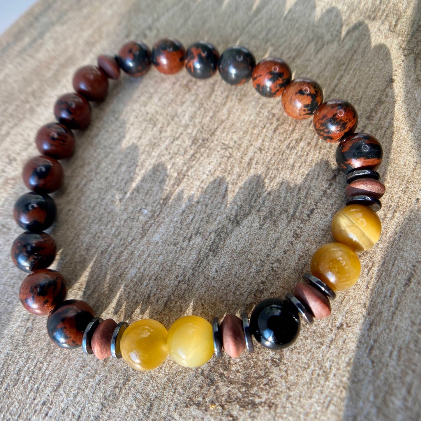 Natural Mahogany Jasper Beaded Stretch Bracelet 8mm - Vibrancy & Passion