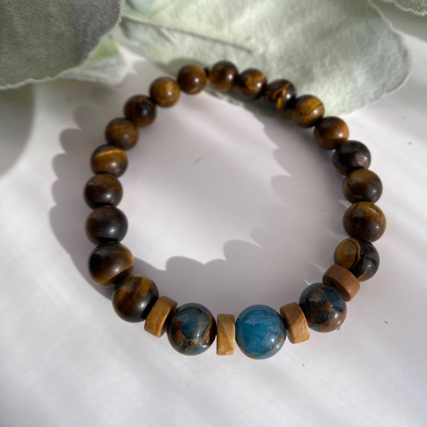 Matte Tiger Eye and Jasper Beaded Stretch Bracelet 8mm - Strengthen