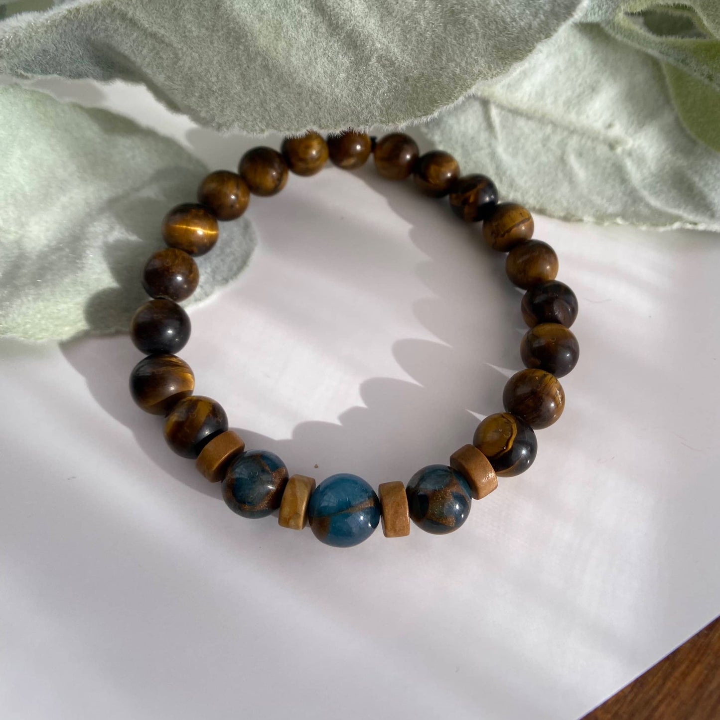 Matte Tiger Eye and Jasper Beaded Stretch Bracelet 8mm - Strengthen